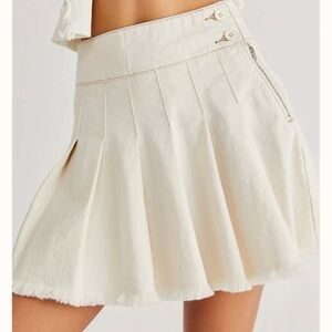Free People Private Skool Ivory mini skirt